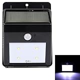 Exlight Solar Powered Outdoor LED Lights Wireless Waterproof Heatproof Wall Light with Motion Sensor, Auto Turn off and 2 Lighting Modes