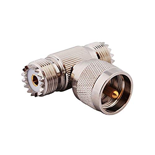1/2pcs UHF Male to Dual Female Adapter T RF Splitter Connector Male and Female ConverterFour