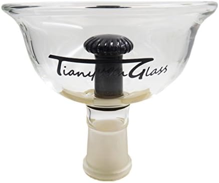 TIANYUAN All Smoking Hookah Bowl Glass Shisha Bowl Clear Phunnel Bowl with Colorful Shower Inside, TY-BL08, Opaque Black