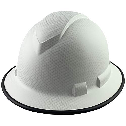 Pyramex Ridgeline Full Brim Patterned Hardhat with Protective Edge with 6 Point Suspension - Matte White Graphite Pattern