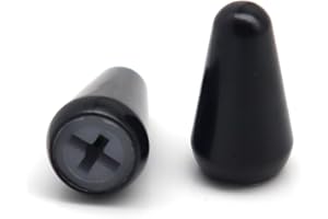XIYANGJUAN 2pcs Guitar 5 Way Pickup Switch Tip Black Metal Switch Cap Switch Knob for Strat Tele Guitar(Black)