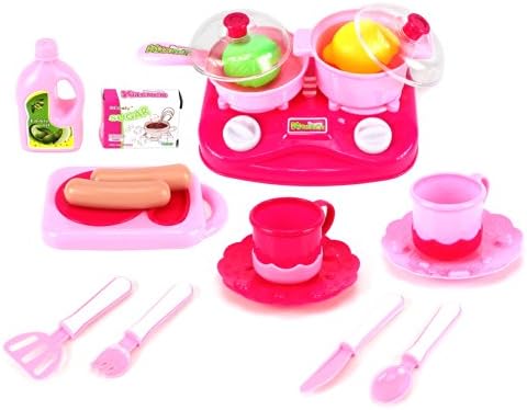 My Dream Kitchen Pretend Play Toy Kitchen Play Set w/ Toy Stove, Pot, Pan, Utensils, Food