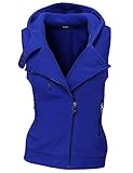 Thanth Womens Fleece Zip-Up High Neck Vest With Hood