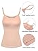 SATINIOR Women's Cami Camisole Built-in Bra Adjustable Spaghetti Strap Tank Top Padded Cami Tanks (Large, Beige)