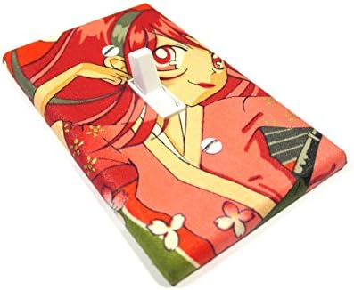 Pink Anime Girl Light Switch Cover