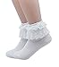 YJLSO Women Lace Ruffle Frilly Cotton Socks Princess Socks Ankle Socks,2 pairs,3 pairs,1 pairs (B-White-2 Pairs)
