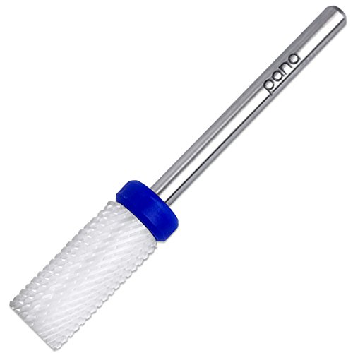 PANA Professional 3/32" Shank Size - Flat Top Small Barrel White Ceramic Bit Medium Grit - Nail Drill Bit for Dremel Machine