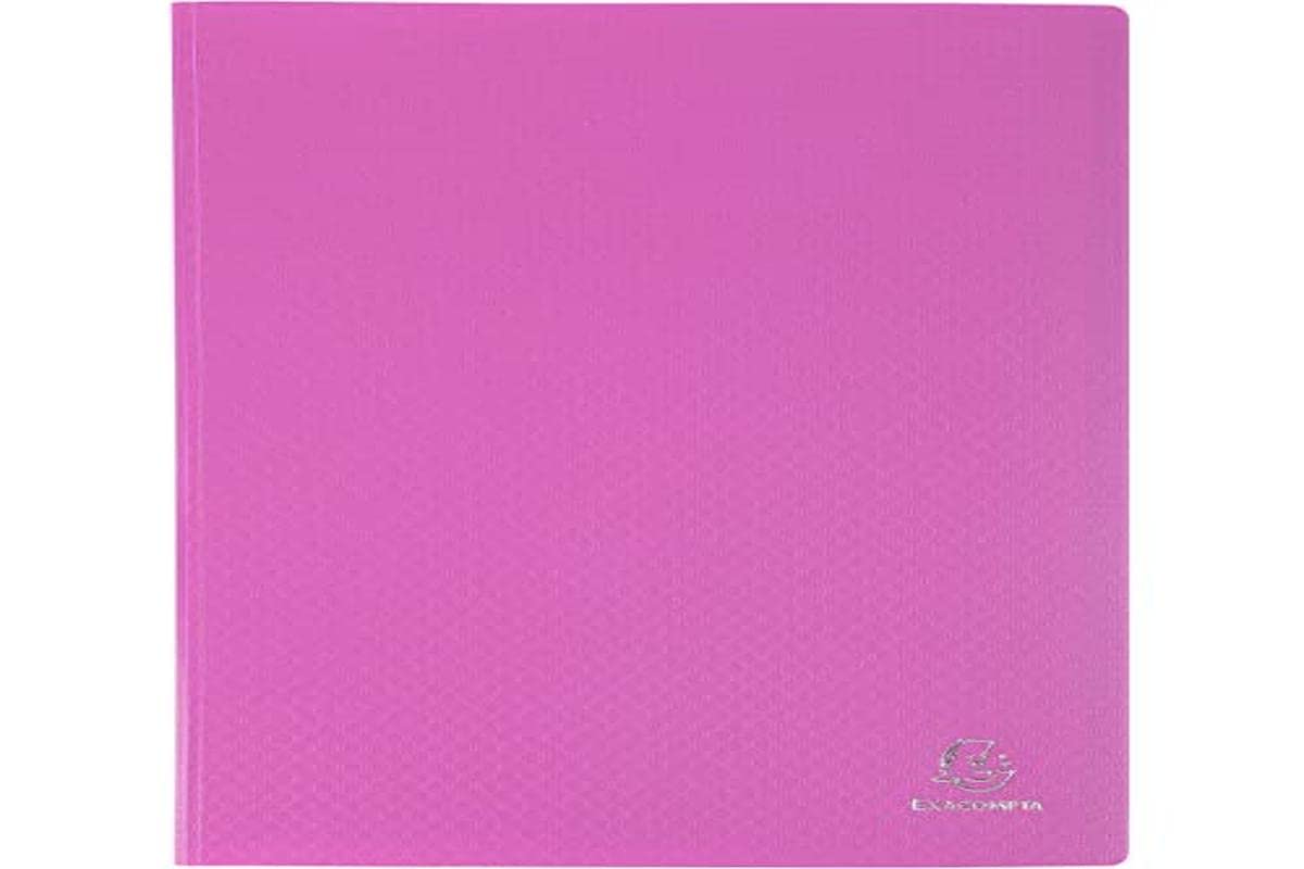 Exacompta - Ref 88827E - Semi-Rigid PP Display Book - Suitable for A4 Documents, Wipeable Cover, 500 Micron Polypropylene, 80 Pockets, 160 Viewing Pages - Pink Cover