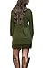 MiYang Women's Long Sleeve A-line Lace Stitching Trim Casual Dress M Army Green