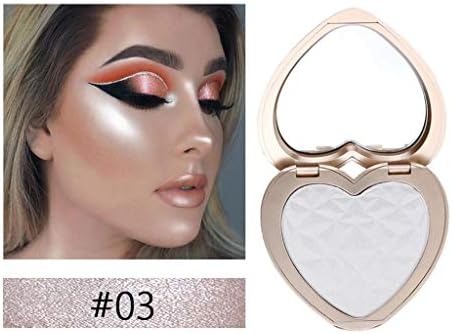 Show Me Your Glow Shimmer Shadow & Highlighter Illuminating Pearl Powder, Heart Shape Shimmer Pressed Face(Cruelty free, Paraben free) (C)