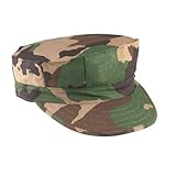 Woodland Camo 100% Cotton Rip-stop Marine Corps Cap - No Emblem