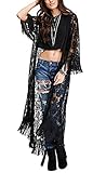 Eshion Women's Lace Crochet Kimono Cardigan Swimsuit Bikini Cover Up Beachwear