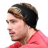 remelos Headband with Ear Warmer for Men & Women - Head Wrap Full Ear Cover Moisture Wicking Sweatband Running Headwear Earmuffs - Perfect for Sports & Daily Wear (Black)