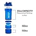 BlenderBottle Shaker Bottle with Pill Organizer and Storage for Protein Powder ProStak System, 22-Ounce, Pebble Grey