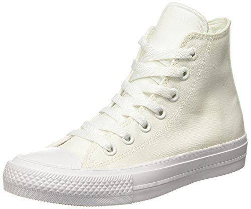 Converse 150148C : Unisex Chuck Taylor All Star II Hi Sneakers (White, 7.5 B(M) US Women / 5.5 D(M) US Men)