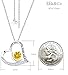 Citrine Necklace for Mom Wife I Love You to the Moon and Back Love Heart Pendant Sterling Silver Fine Jewelry for Women Birthday Gifts
