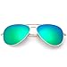 MT MIT Classic Aviator Polarized Mirrored Lens Sunglasses for Men Women 100% UV Protection(Green)