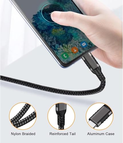 CTOBY Type C Cable 5M,USB A to USB C Nylon Braided Cable,USB 3.1/3.2 10Gbps Data Transfer and 60W 3A Fast Charging,for Samsung Galaxy S24,M13,Pixel 8,Redmi Note,iPad,MacBook Pro,Nintendo Switch