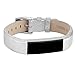 POY Replacement Bands Compatible for Fitbit Alta and Fitbit Alta HR, Genuine Leather Wristbands, Silver