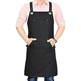 UCHO Apron Adjustable Bib Multifunctional Apron with 5 Pockets, Grill Kitchen Garden Apron for Women and Men
