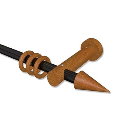 Interdeco Talena Bero Metal And Wood Curtain Rods In Black