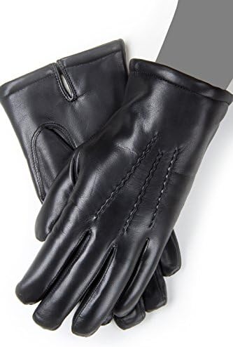 Gaspar Mens' Lined Pille Polar Leather Gloves (9.5, Black)
