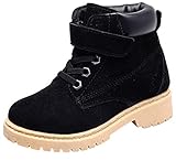 DADAWEN Boy's Girl's Classic Waterproof Leather Outdoor Strap Winter Boots (Toddler/Little Kid/Big Kid)