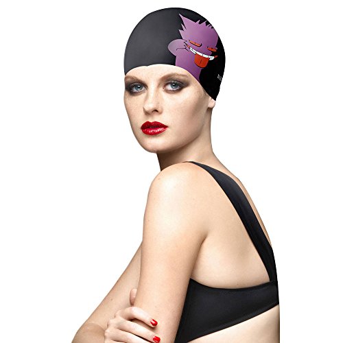 BALNEAIRE Silicone Long Hair Swim Cap ,Waterproof UV Blocked Fashionable little devil Swim Cap