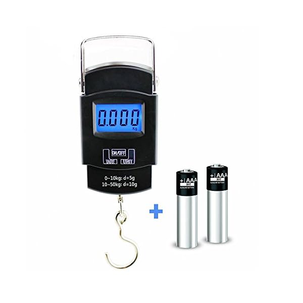Electronic-Fishing-Scale-By-Sakana-Gear-Digital-Balance-Scale-With-A-Stainless-Steel-Hanging-Hook-And-Metal-Hand-Handle-Compact-Lightweight-Fishing-And-Traveling-Gear–2-AAA-Batteries-Included