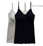 BabyPreg® Women Maternity Nursing Tank Breastfeeding Top with Insert Bra Pad