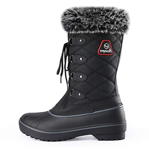 mysoft-Womens-Snow-Boots-Warm-Faux-Fur-Lined-Mid-Calf-Winter-Boots
