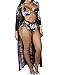 XUGWLKJ Sexy Printed Green One Piece V Neck Swimsuit Set Long Swimwear Cover up (Dark Green, Large)