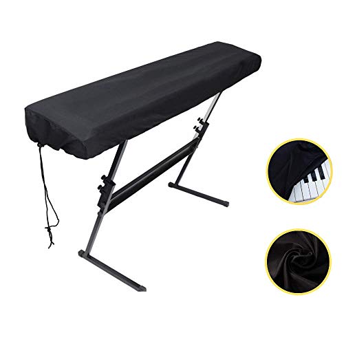 Piano Keyboard Dust Cover for 61/76/88 Keys- Electric/Digital Piano Stretchable Protective Keyboard Cover, Elastic Cord Locking Clasp, Machine Washable (88 Keys)