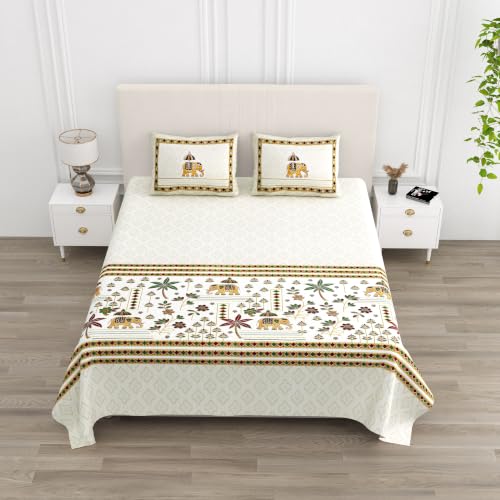 MHIMPEX Indian Hand Block Print Bed Sheet
