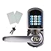 EZlock ELC01-V2.0 Electronic Backlit Keypad Keyless Entry Door Lever Lock, Unlock with Code, Card, Physical Keys, Auto-Lock, Passage Mode, Voice Operating System, Left-Handed