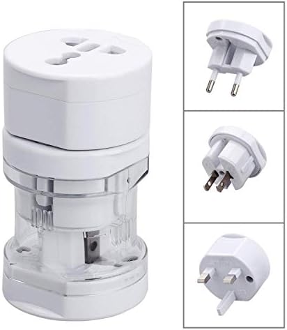 Shivansh Round Universal International World Wide Travel Power Plug Adapter/Charger Adapter Plug, EU/AU/UK/US/CN/JP/HK Euro(White)