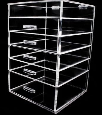 Amazon Com Acrylic Makeup Organizer 6 Drawer Clear Cube With