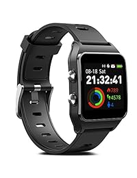 FITVII Reloj inteligente GPS con 17 modos deportivos y seguimiento de actividad, IP68, impermeable, natación, pantalla táctil, monitor de frecuencia cardíaca, monitor de sueño, con podómetro, contador de pasos y calorías para mujeres y hombres