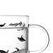 ELITEA Penguin Glass Coffee Mug with Handle Clear Cute Mugs Cup for Drinking Penguin Gift 16.3oz