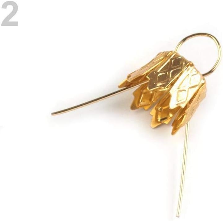 10pc 2gold Christmas Bauble Hangers with Caps DIY, Caps Vintage, Caps Loop, Bead Caps, Baubles