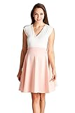 LaClef Sleeveless Surplice V Neck Color Block Printed Maternity Nursing Skater Dress
