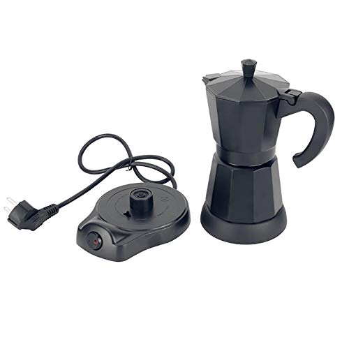 Espressokocher Geeignet Edelstahl Mokkakanne 300ml/ 6 Tassen Espresso Maker Set 220-240V / 50Hz, Aluminium, Schwarz – Bild 7