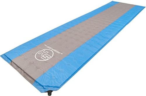 Survival Hax Sleeping Pad - Self Inflating Sleep Mat - Compact, Lightweight, Water Resistant and Auto Inflate for Camping &amp; Backpacking (Blue and Grey)