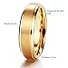 King Will Glory Womens Mens 6mm Matte Brushed Tungsten Carbide Ring 14K Yellow Gold Wedding Band Comfort Fit