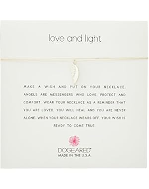 Love and Light Necklace Guardian Angel Wing On Creme Silk, 16
