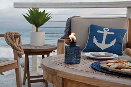 TIKI Brand  1118128 Set Sail Glass Table Torch 3-Pack 5.5-inch, Blue - Thumbnail 3