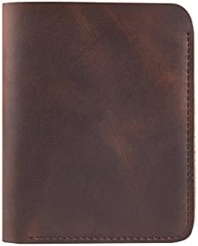 Brown Luxury Handmade Men’s Retro Vertical Vintage Tanned Bifold Leather Wallet Genuine Leather for Men