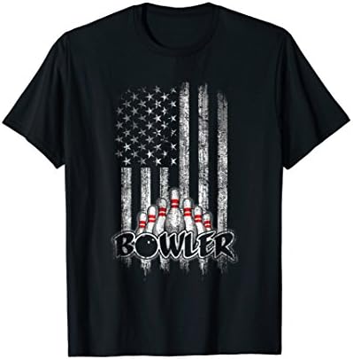 Bowling T-Shirt USA American Flag