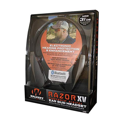 Walker's Razor Bluetooth Behind The Neck Hearing Protection Ear Buds with sound amplification