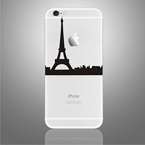 Lechely iPhone 6 Plus 5.5 inch Back Creative Sticker Black and White Personalized Stickers For iPhone 6 Plus (Eiffel Tower)